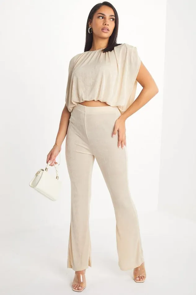 Women Ensemble 2 Pices Top Pantalon Beige Beige Brentiny Paris Sets With Top Bottoms