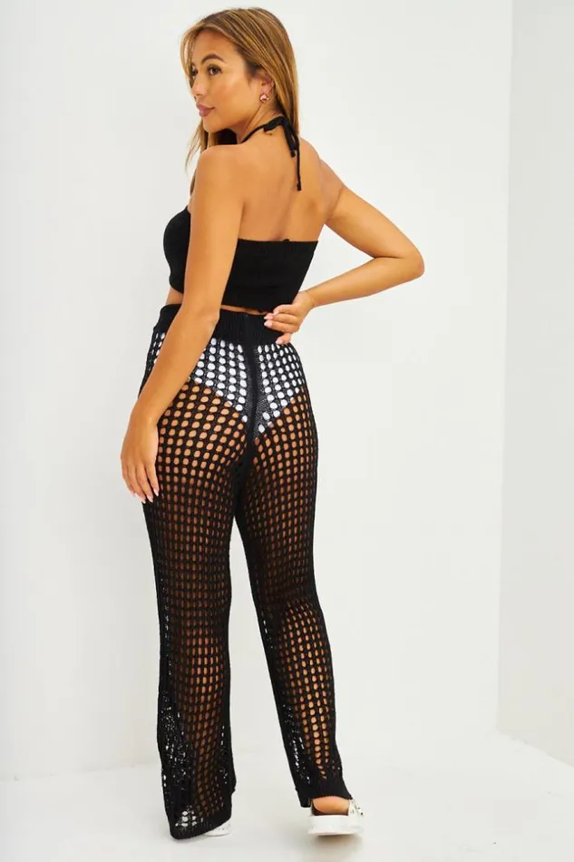 Women Ensemble Top Bandeau Pantalon En Maille Ajoure Noir Black Brentiny Paris Top And Tank Tops Women Ensemble Top Bandeau Pantalon En Maille Ajoure Noir Black Brentiny Paris Top And Tank Tops