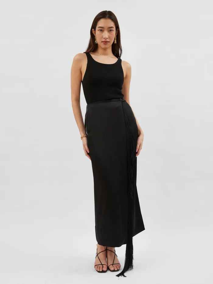 Women Esse Studios 8211 Mono Split Column Skirt In Black The UNDONE Skirts