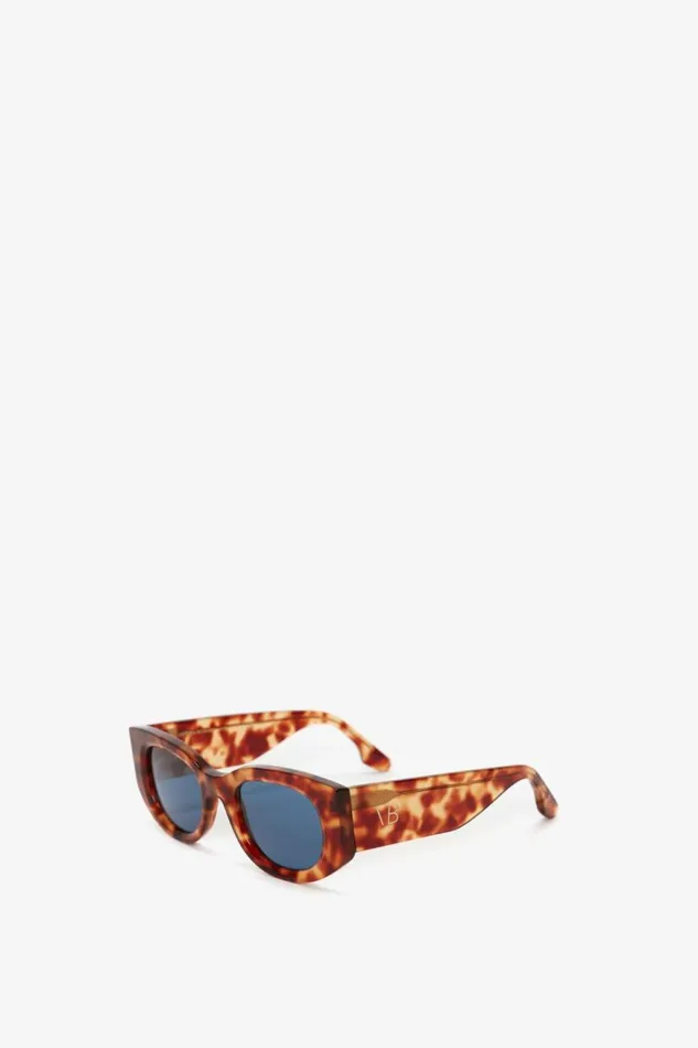Women Eyewear Victoria Beckham Monogram Detail Sunglasses In Blonde Havana