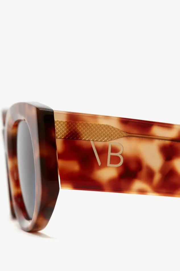 Women Eyewear Victoria Beckham Monogram Detail Sunglasses In Blonde Havana