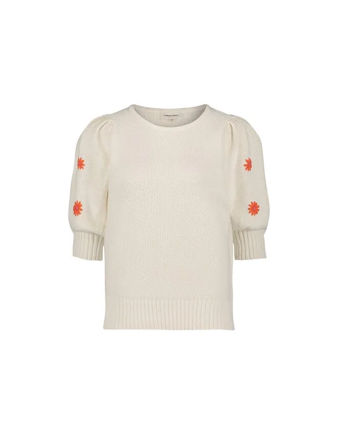 Women Fabienne Chapot Embroidered Short Sleeve Jumper Cream Monsoon Jumpers