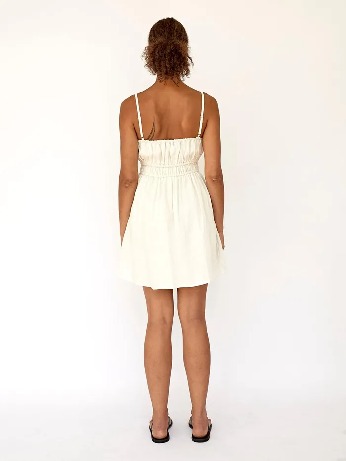 Women Faithfull The Brand 8211 Shivka Mini Dress In Egg Shell The UNDONE Dresses