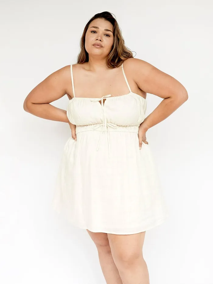 Women Faithfull The Brand 8211 Shivka Mini Dress In Egg Shell The UNDONE Dresses