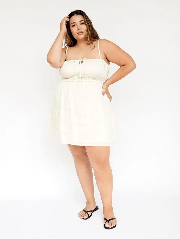 Women Faithfull The Brand 8211 Shivka Mini Dress In Egg Shell The UNDONE Dresses