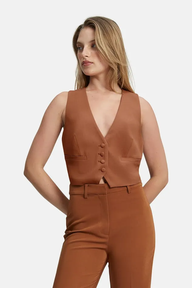 Women Fashion Tops Bardot Callista Vest In Chestnut Chestnut