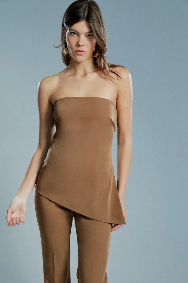 Women Fashion Tops Bardot Cosmos Strapless Top In Chocolate Chocolate Women Fashion Tops Bardot Cosmos Strapless Top In Chocolate Chocolate