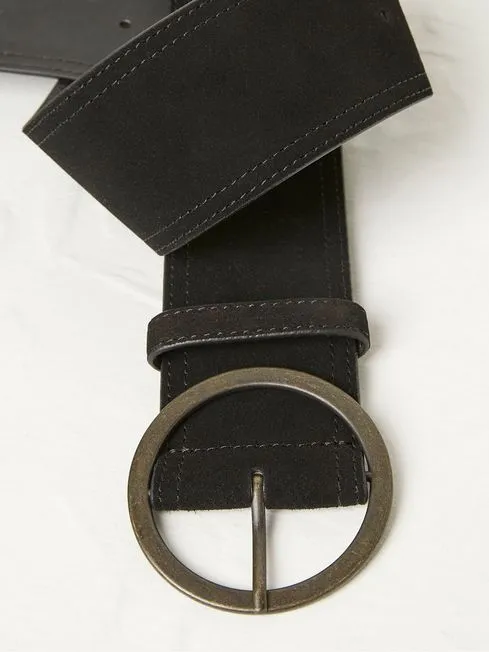 Women Fatface Belts Black Soft Wide Waist Belt Women Fatface Belts Black Soft Wide Waist Belt