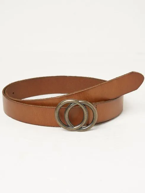 Women Fatface Belts Jean Brown Double Circle Belt