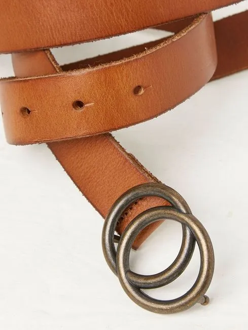 Women Fatface Belts Jean Brown Double Circle Belt