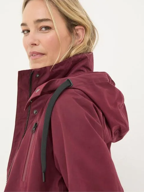 Women Fatface Coats and Jackets Juno Red Waterproof Long Coat