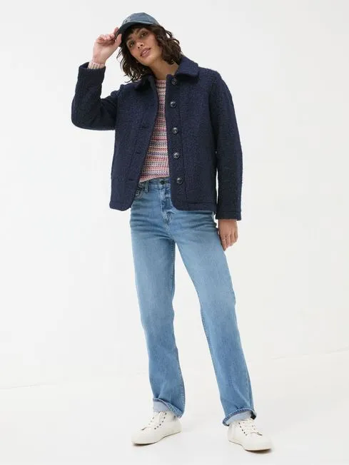 Women Fatface Coats and Jackets Mae Blue Short Jacket