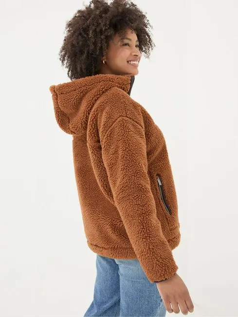 Women Fatface Coats and Jackets Millie Brown Overhead Fleece Women Fatface Coats and Jackets Millie Brown Overhead Fleece