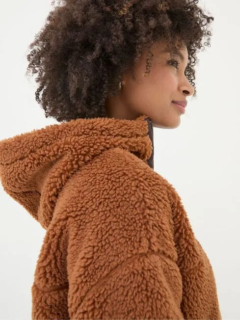 Women Fatface Coats and Jackets Millie Brown Overhead Fleece Women Fatface Coats and Jackets Millie Brown Overhead Fleece