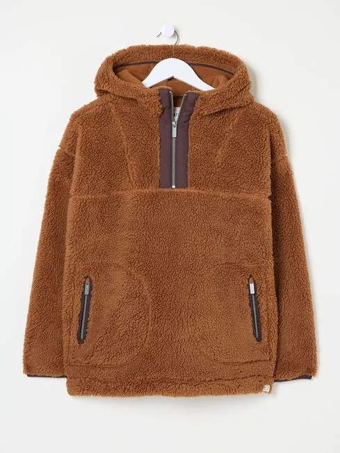 Women Fatface Coats and Jackets Millie Brown Overhead Fleece Women Fatface Coats and Jackets Millie Brown Overhead Fleece