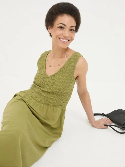 Women Fatface Dresses Aria Green Midi Dress