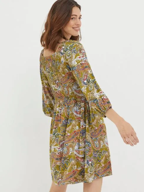 Women Fatface Dresses Green Paisley Jersey Dress Women Fatface Dresses Green Paisley Jersey Dress