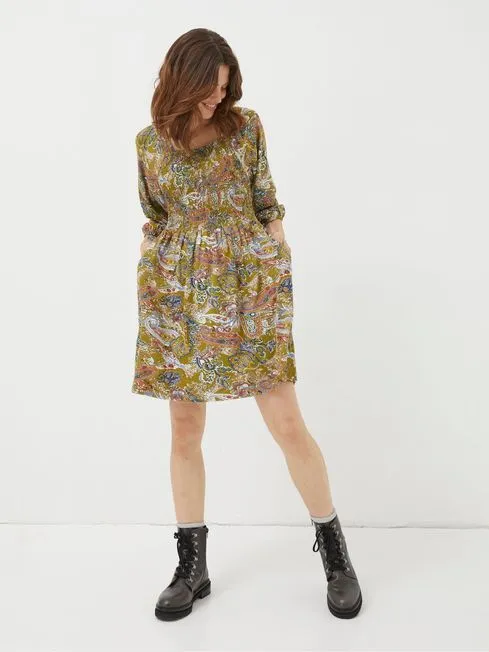 Women Fatface Dresses Green Paisley Jersey Dress Women Fatface Dresses Green Paisley Jersey Dress