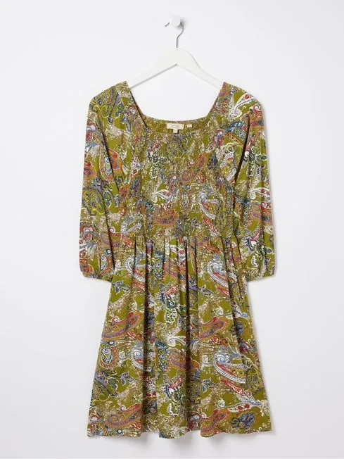 Women Fatface Dresses Green Paisley Jersey Dress Women Fatface Dresses Green Paisley Jersey Dress