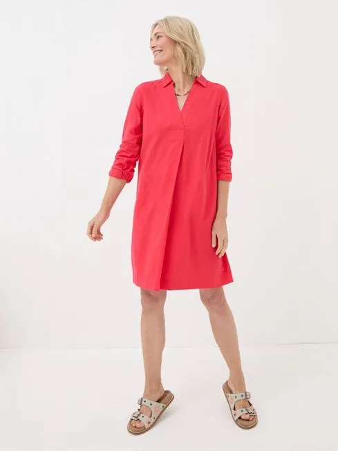 Women Fatface Dresses Mina Red Linen Blend Tunic Dress
