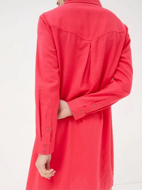 Women Fatface Dresses Mina Red Linen Blend Tunic Dress Women Fatface Dresses Mina Red Linen Blend Tunic Dress