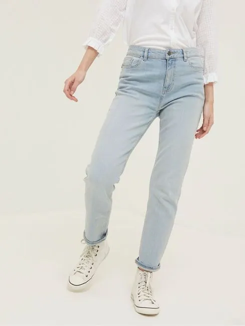 Women Fatface Jeans Blue Chesham Girlfriend Jeans