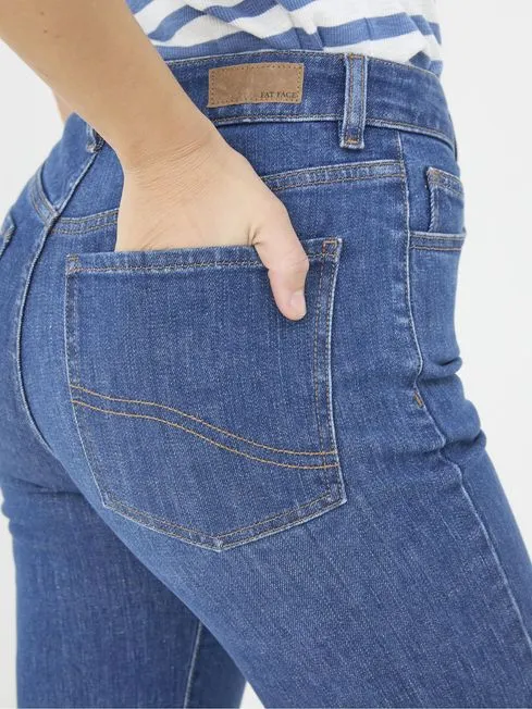 Women Fatface Jeans Elise Indigo Blue Wide Leg Jeans