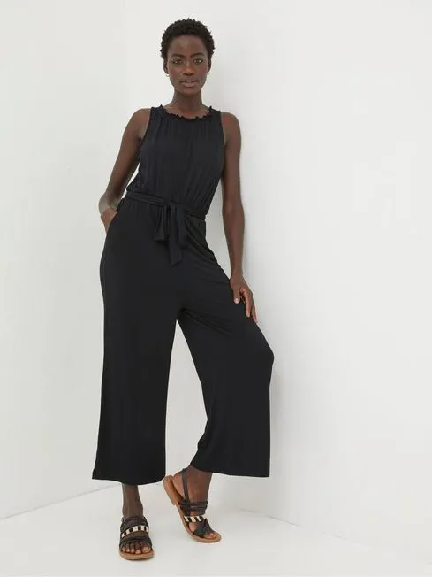 Women Fatface Jumpsuits and Playsuits Black Haylie Jersey Jumpsuit