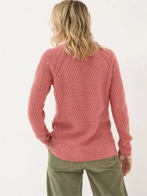 Women Fatface Knitwear Ella Dusky Orange Textured Jumper