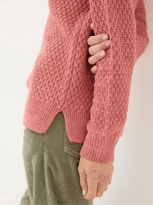 Women Fatface Knitwear Ella Dusky Orange Textured Jumper