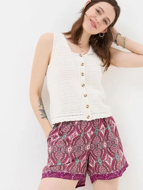 Women Fatface Knitwear Ella Natural Knitted Top