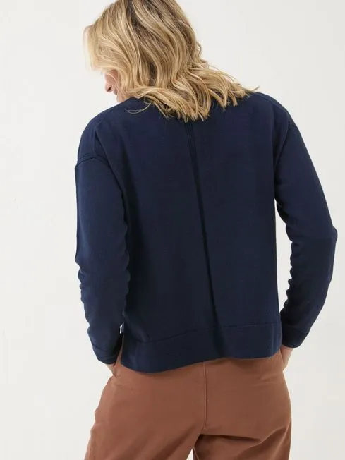 Women Fatface Knitwear Grace Navy Cotton Cashmere Blend Cardigan