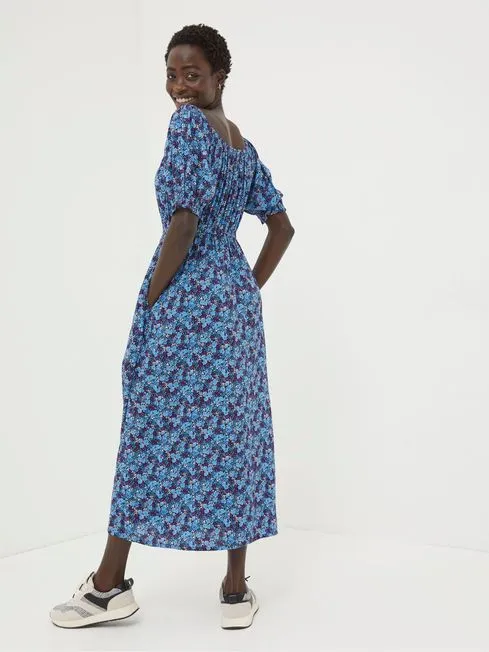 Women Fatface Midi Dresses Purple Ink Floral Midi Dress Women Fatface Midi Dresses Purple Ink Floral Midi Dress