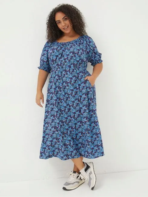 Women Fatface Midi Dresses Purple Ink Floral Midi Dress Women Fatface Midi Dresses Purple Ink Floral Midi Dress
