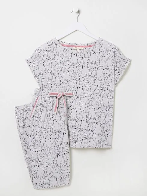Women Fatface Pajamas and Nightwear Grey Rabbit 100 Cotton Pyjama Set Women Fatface Pajamas and Nightwear Grey Rabbit 100 Cotton Pyjama Set