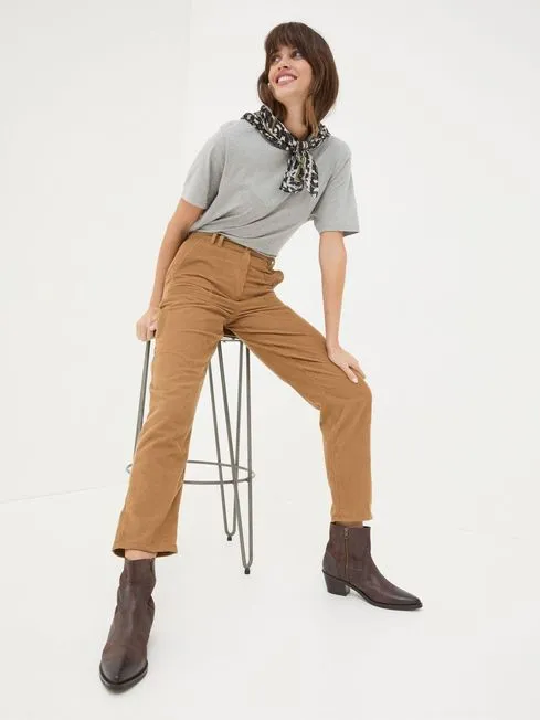 Women Fatface Pants and Leggings Chesil Brown Mixed Cord Trousers