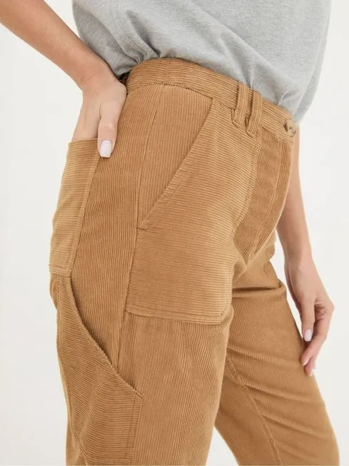 Women Fatface Pants and Leggings Chesil Brown Mixed Cord Trousers