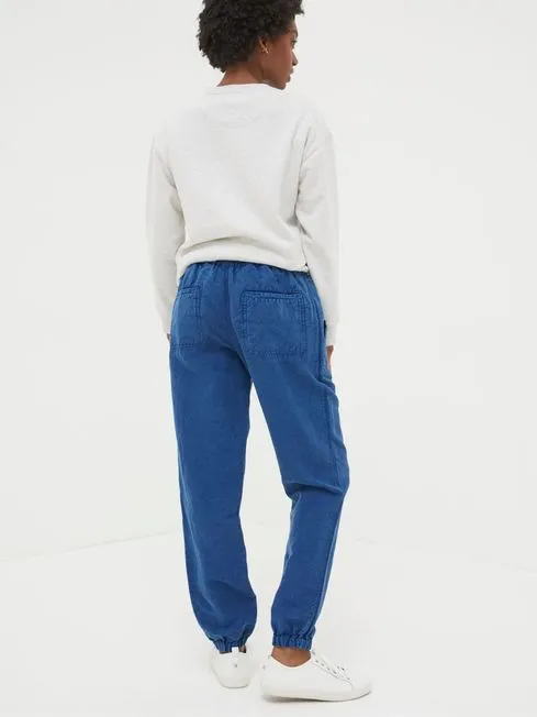 Women Fatface Pants and Leggings Lyme Blue Linen Blend Joggers Women Fatface Pants and Leggings Lyme Blue Linen Blend Joggers