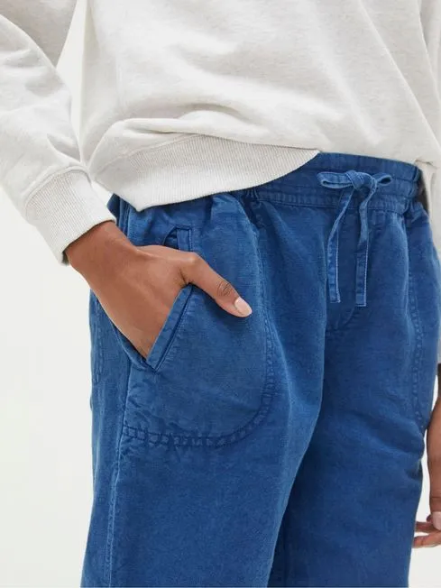 Women Fatface Pants and Leggings Lyme Blue Linen Blend Joggers Women Fatface Pants and Leggings Lyme Blue Linen Blend Joggers