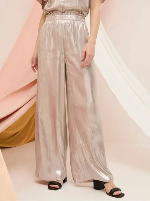 Women Fatface Pants and Leggings Yvette Silver Wide Leg Trousers