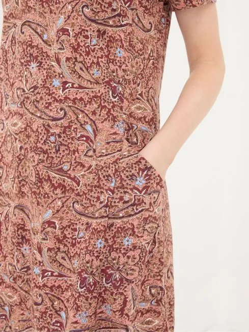 Women Fatface Printed Dresses Simone Pink Jersey Dress