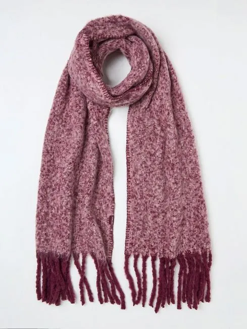 Women Fatface Scarves Pink Boucle Scarf