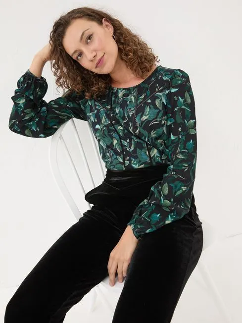 Women Fatface Shirts and Blouses Black Dark Skies Charlee Leaves Top Women Fatface Shirts and Blouses Black Dark Skies Charlee Leaves Top