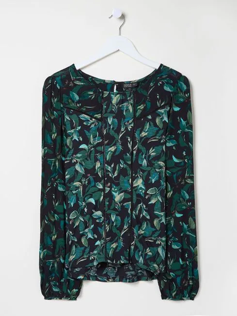 Women Fatface Shirts and Blouses Black Dark Skies Charlee Leaves Top Women Fatface Shirts and Blouses Black Dark Skies Charlee Leaves Top