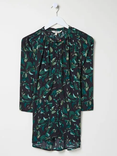 Women Fatface Shirts and Blouses Black Dark Skies Tia Button Longline Blouse Women Fatface Shirts and Blouses Black Dark Skies Tia Button Longline Blouse