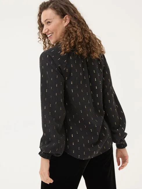 Women Fatface Shirts and Blouses Black Metallic Blouse Women Fatface Shirts and Blouses Black Metallic Blouse