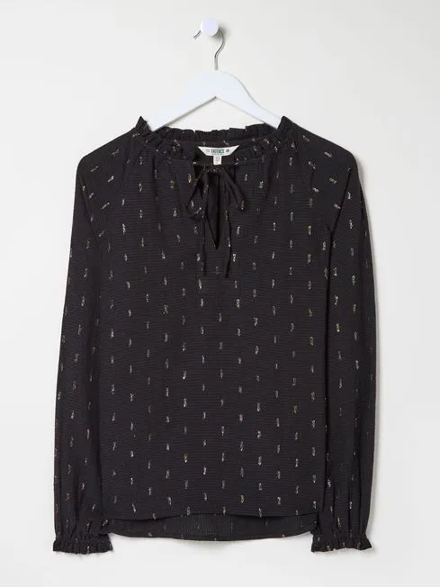 Women Fatface Shirts and Blouses Black Metallic Blouse Women Fatface Shirts and Blouses Black Metallic Blouse