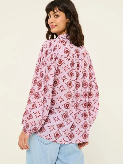 Women Fatface Shirts and Blouses Heather Purple Ebby 100 Cotton Blouse Women Fatface Shirts and Blouses Heather Purple Ebby 100 Cotton Blouse