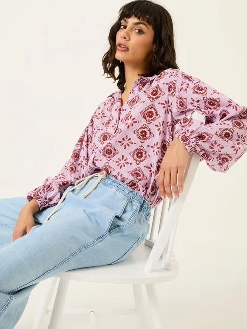 Women Fatface Shirts and Blouses Heather Purple Ebby 100 Cotton Blouse Women Fatface Shirts and Blouses Heather Purple Ebby 100 Cotton Blouse