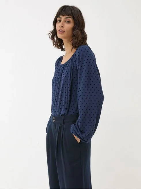 Women Fatface Shirts and Blouses Lily Blue Navy Spot Top